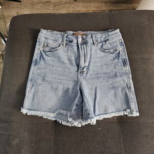 Judy Blue Light Blue Frayed Hem Jean Shorts